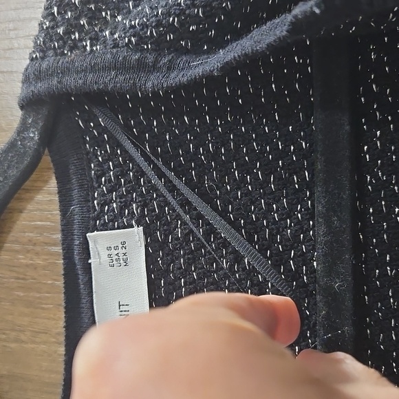 Zara-Knit Gold Metallic Thread Longline Open Front Cardigan Sweater-Size S - Picture 15 of 17